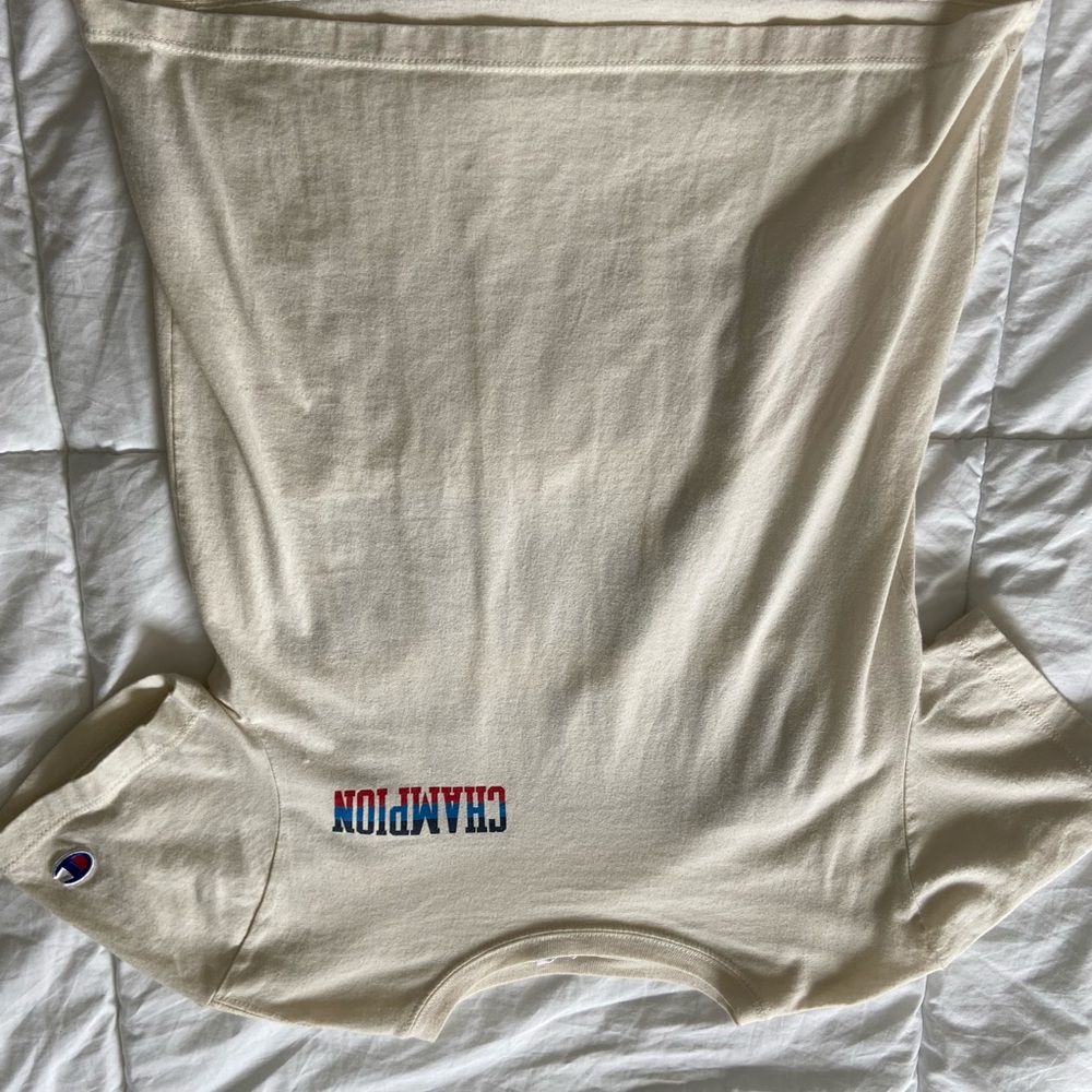 XS cream champion shirt from pacsun